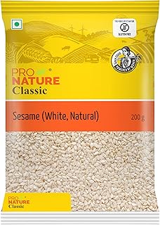 Pro Nature 100% Organic Whole White Raw Sesame Seeds - 200g | Natural white Sabut Till for Eating | Rich Nutrient | Indian... Price In India