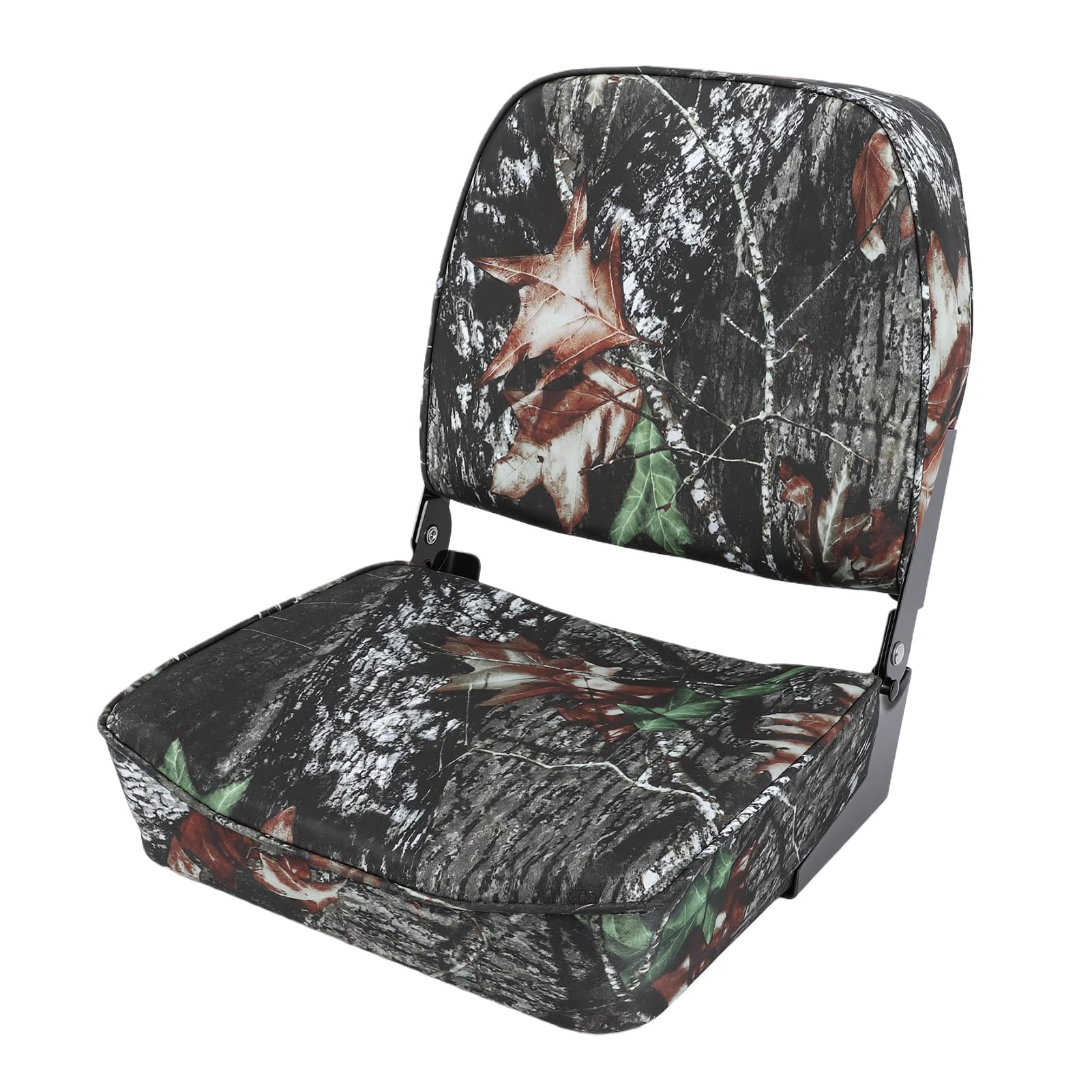 Luqeeg Asiento Plegable para Barco, Aleación de Aluminio, Respaldo bajo, Acolchado Grueso, Soporte Cómodo, Ahorro de Espacio, Bisagras Plegables para Pontón, Barco, Kayak, de Pesca, Cubierta, Salón,