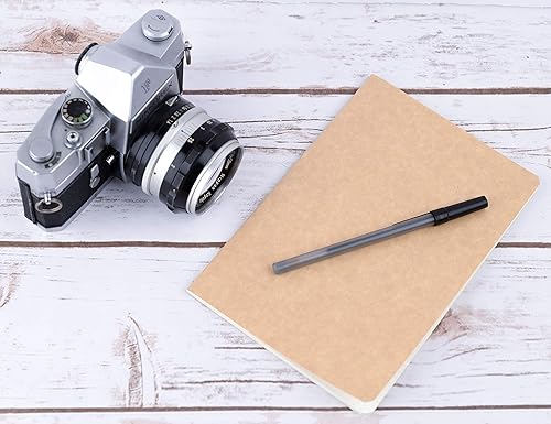 Miniatura 3 de TWONE Paquete de 9 cuadernos de tapa blanda marrón kraft de 5.5 x 8.25 pulgadas, 60 páginas30 hojas a rayas, para uso como diario, cuaderno de