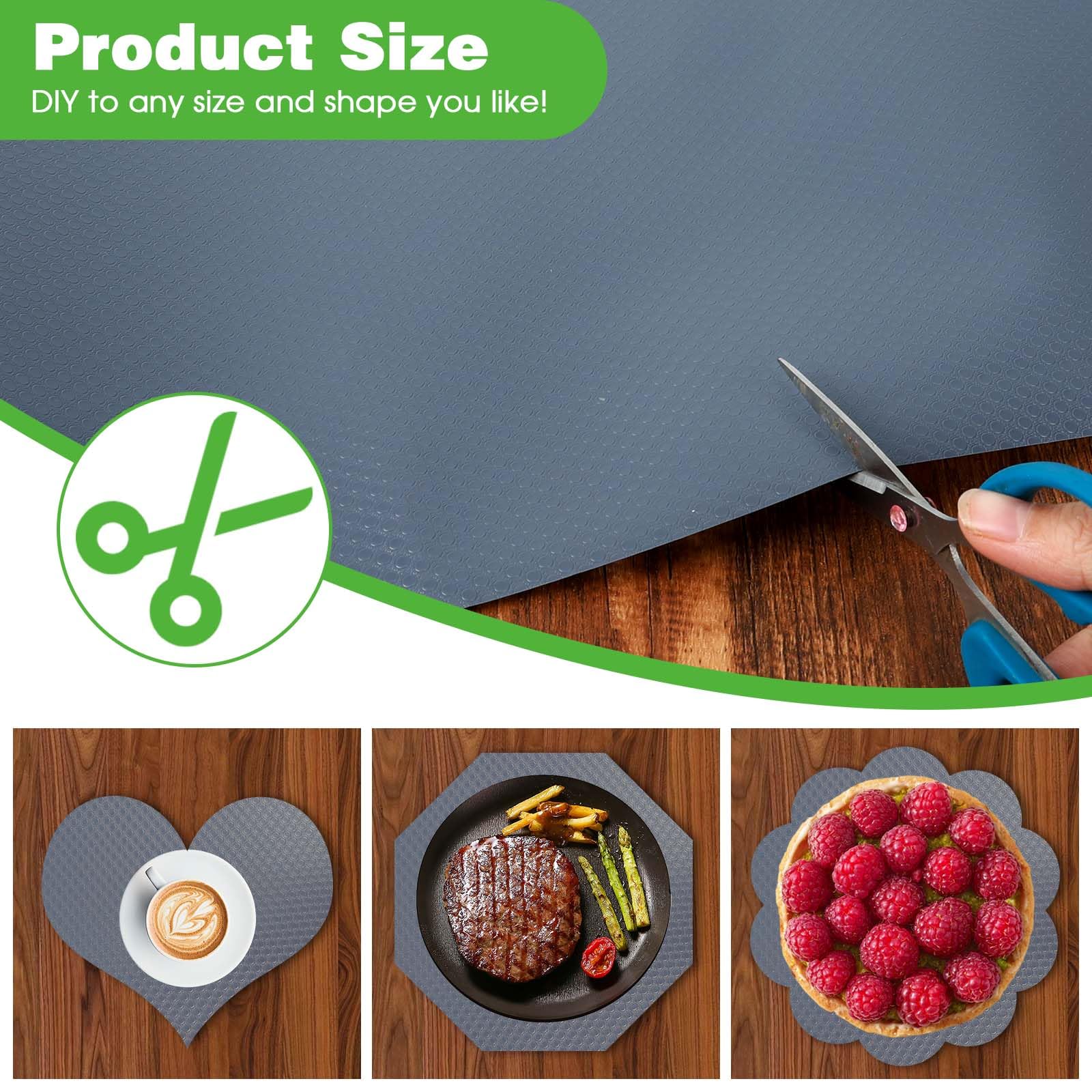 3x Tapis Fond de Tiroir Antiderapant Non-adhésif DIY Tapis de Refrigerateur Placard Etagere