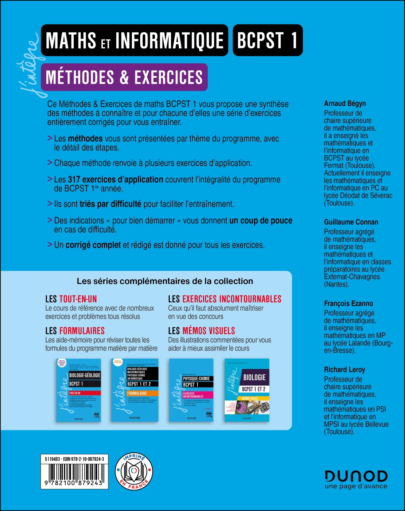 Maths et Informatique Méthodes et Exercices BCPST 1 - 6e éd.