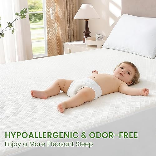 Miniatura 2 de KUUP 100% Waterproof California King Mattress Protector- Hypoallergenic Odor-Free Bamboo Rayon, Breathable Cooling 3D Air Noiseless Mattress Cover