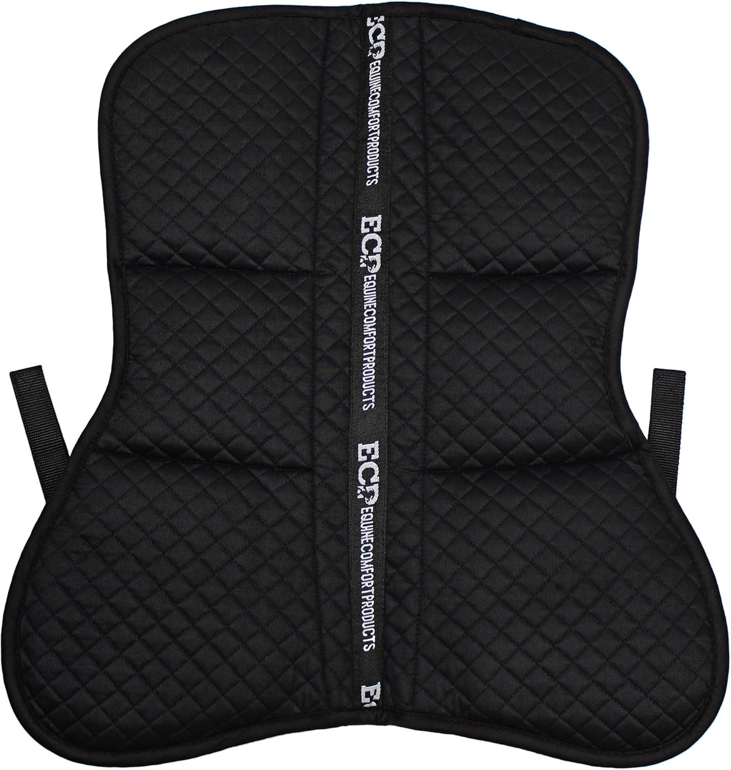 ECP Equine Comfort Products All Purpose Diamond Quilted Poly Cotton English Half Saddle Pad with Therapeutic Contoured Correction Support Pockets, 18 Memory Foam Shims Included