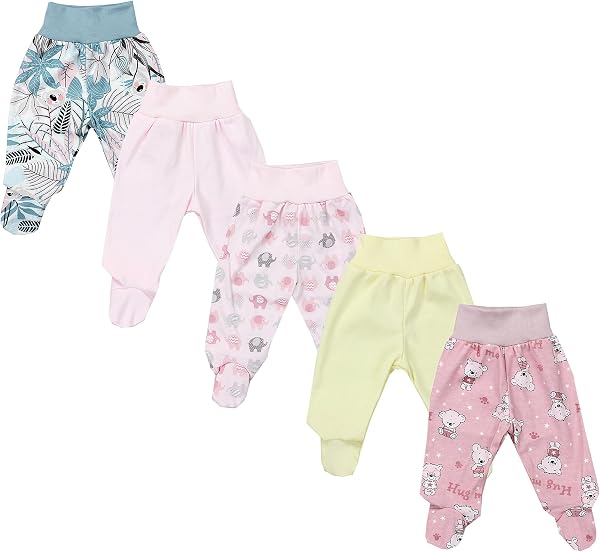 TupTam Pantalón con Pies de Bebé NIños NIña Pack de 5 - 1