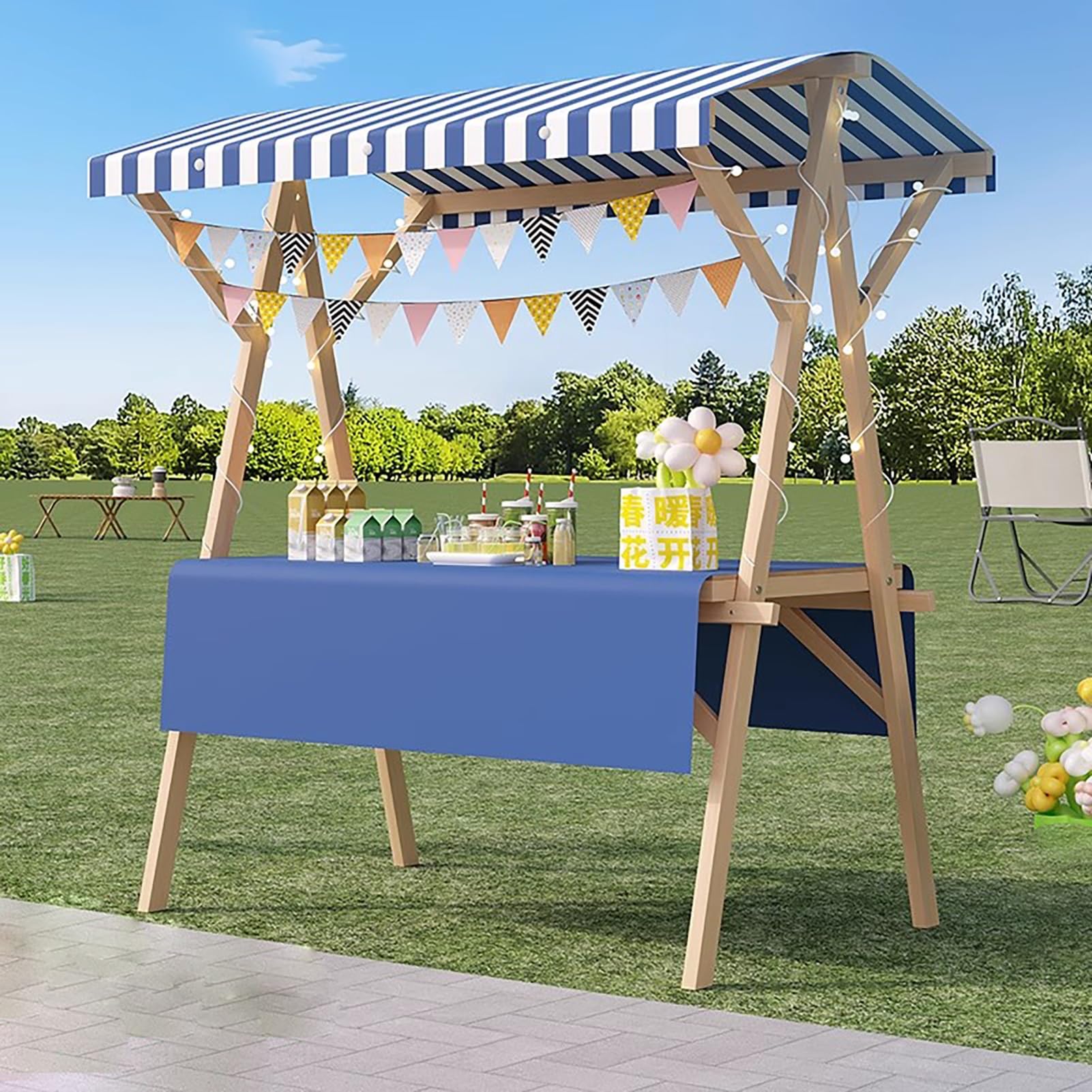 Genérico Carrito de Venta Ligero y Plegable con toldo: Puesto portátil para Helados, Perritos Calientes, postres y Comida callejera. Ideal para Eventos y mercados.