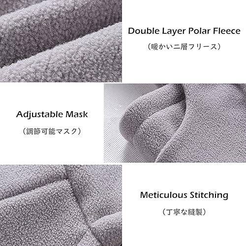 Miniatura 6 de TRIWONDER Sombreros de invierno para niños, pasamontañas, máscara de esquí para niños y niñas, resistente al viento, ajustable, para clima frío,