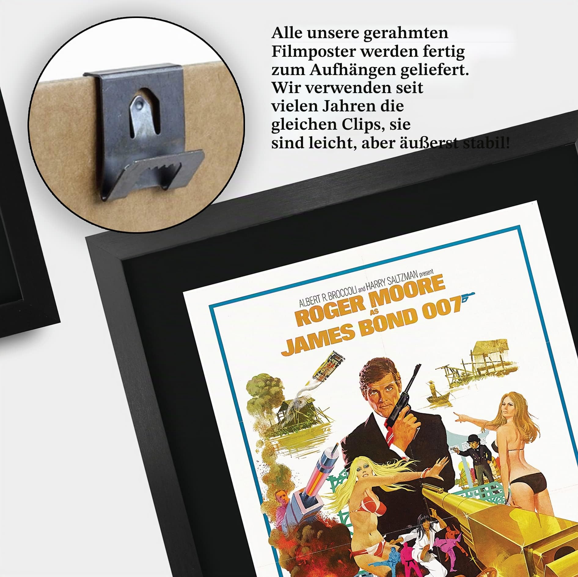 HWC Trading A3 FR James Bond - Der Mann mit dem goldenen Colt Movie Poster Roger Moore Signed Geschenk GESTALTET A3 Printed Autogramm Film Geschenke drucken Fotobildanzeige