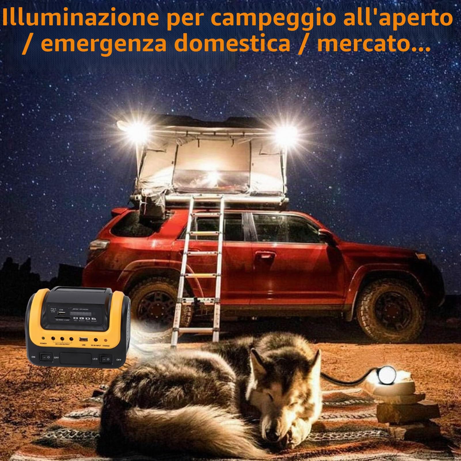Generatore Solare da Esterno Centrale Elettrica Portatile 5000mAh, Generatore di Energia Solare con Pannello Solare per Emergenza in Campeggio, Adatto a Casa, Viaggi, Campeggio,