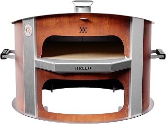 Breeo Live-Fire Pizza Oven - Corten Steel, 27.5 in, Made in USA | Make professional pizzas in your backyard, compatible with X Series 24 & 30 fire pits, portable pizza oven