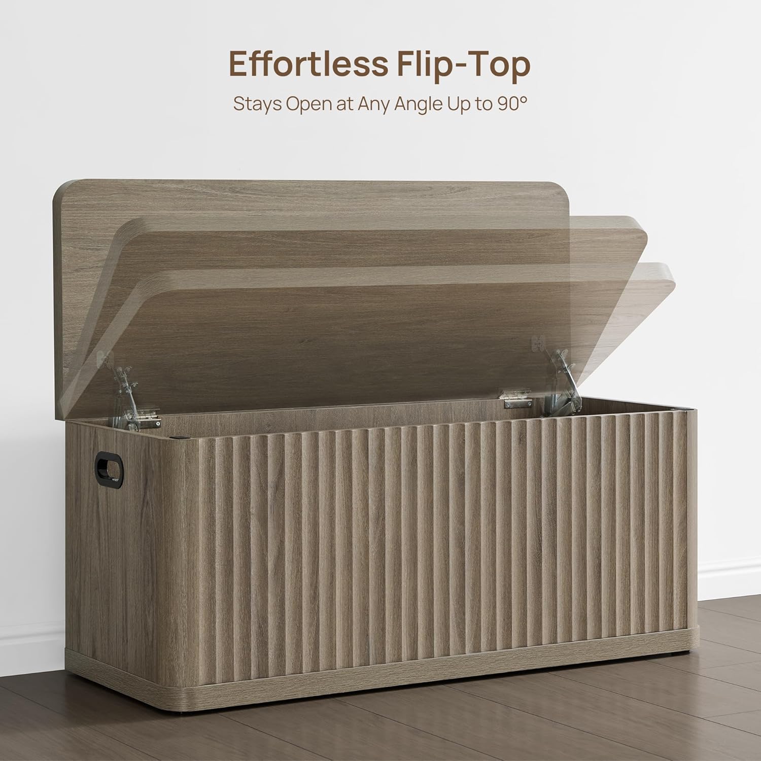 SICOTAS shoe storage bench staged in entryway as a blanket chest and seating