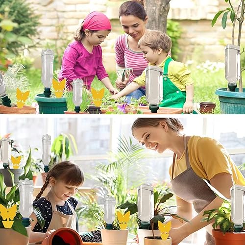 Miniatura 2 de ActualizaciónInserto de maceta de autorriego, dispositivo de picos para plantas, 6 estacas de cerámica + 6 papeles de jardín, sistema automático de