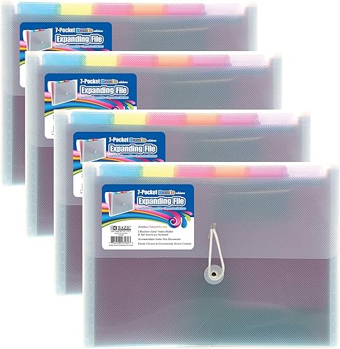 Miniatura 10 de Bazic - Archivo expandible transparente de 7 bolsillos