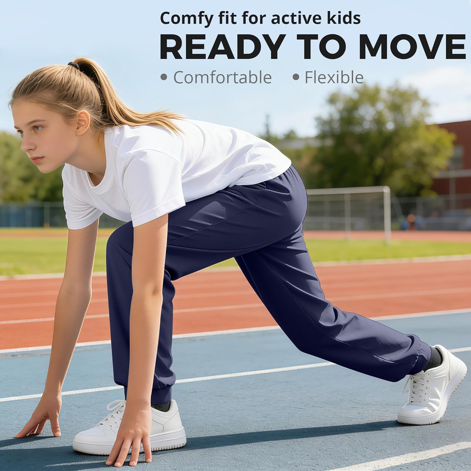 BIG ELEPHANT Girls’ Active Jogger Pants with Pockets – Lightweight Quick Dry Pants for School, Sports & Daily Wear - Image 6