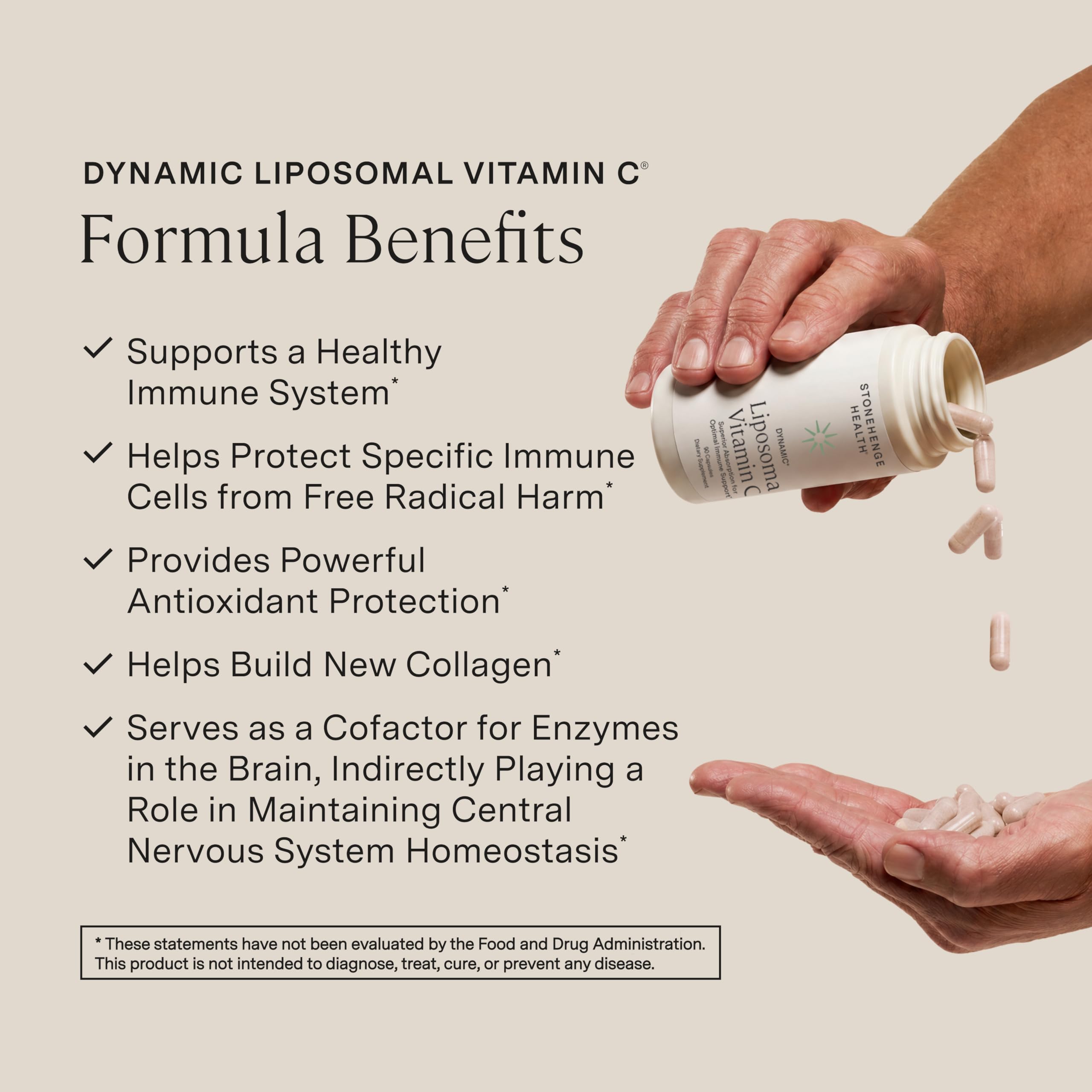 Stonehenge Health Dynamic Liposomal Vitamin C 1500mg - 90 Capsules - Advanced Formula - Phospholipids sourced from Non-GMO Sunflower, Supports Healthy Immune System, Collagen Synthesis & Brain Health — Amazon image 2