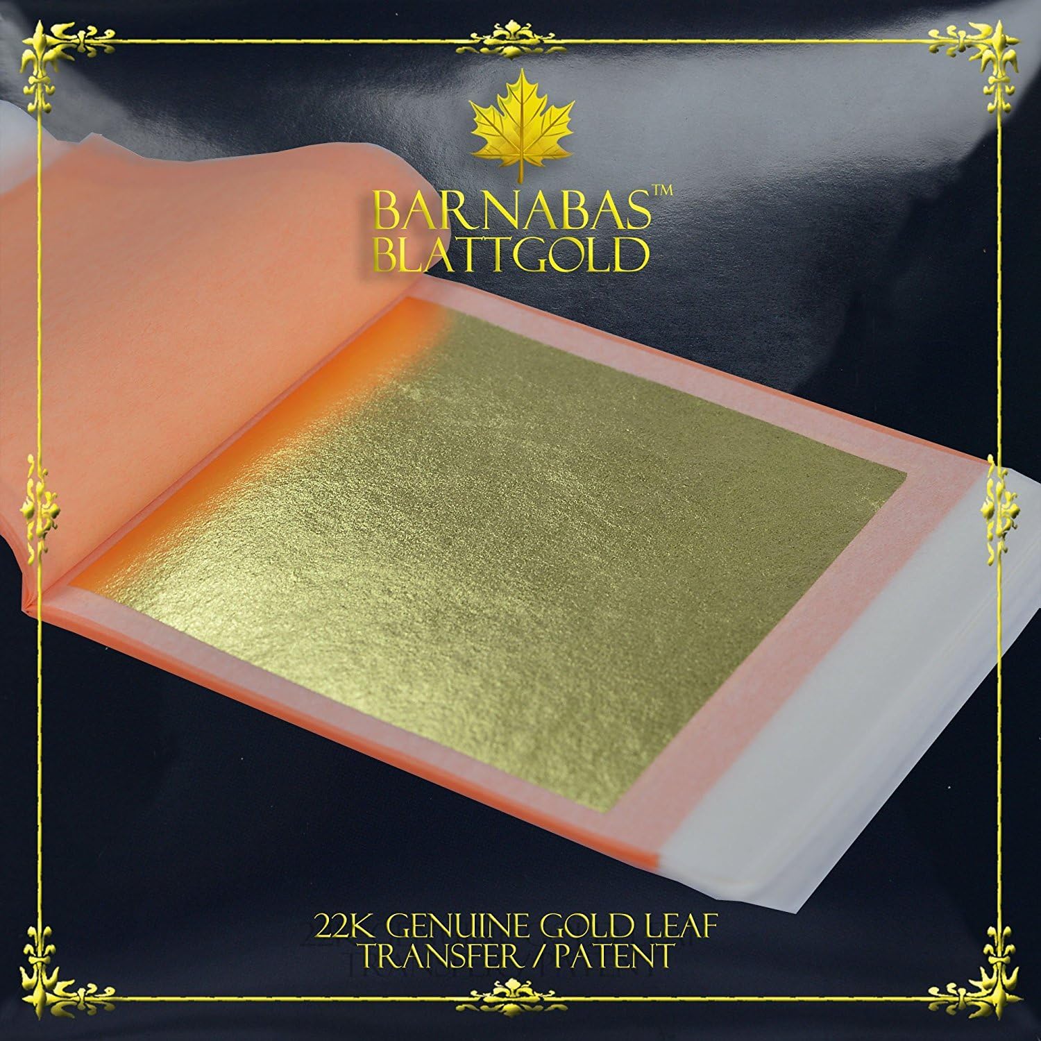 BARNABAS BLATTGOLD23K Genuine Gold Leaf Sheets (AKA Real Gold Leaf Sheets for Painting, Gold Leaf Sheets for Craft, Gold Leaf Foil Sheets, Gold Leaf