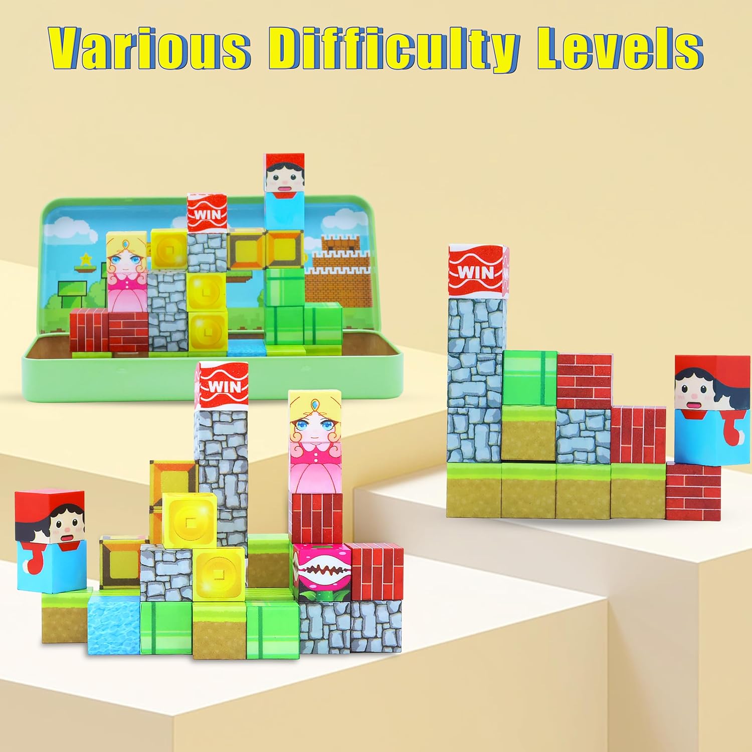 Mini Magnetic Cubes, 35PCS Toddler Educational Travel Building Toys with Iron Storage Box, Birthday Gift for Boys Girls 4-8, STEM Learning Set for Kids 3-5