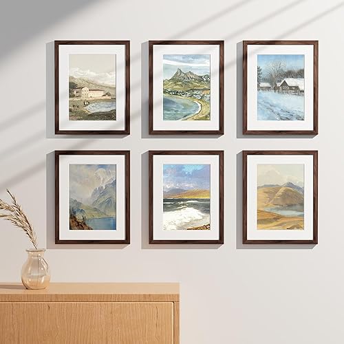 Vista 643 de Vittanly - Juego de 9 portarretratos, plexiglás resistente a rupturas, exhibe fotos de 12 x 12 pulgadas o, con paspartú, de 8 x 8 pulgadas, marcos