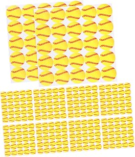 jojofuny 250 Piezas Beisbol Pegatinas Etiqueta Etiqueta De Pelota Deportiva Calcomanías De Precios Pegatina De Béisbol Etiquetas De Precios De Béisbol Amarillo Placa De Cobre Pegatinas