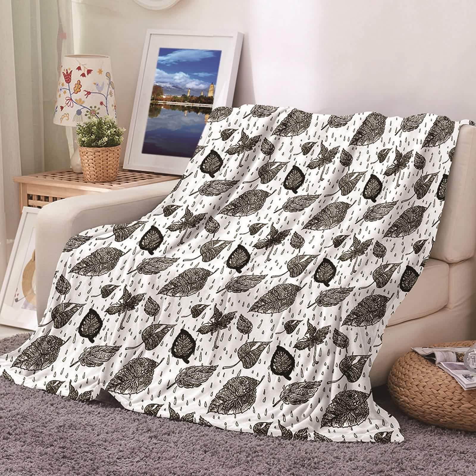 Couverture chaude hiver flannel 180x220cm douce confortable lit canapé