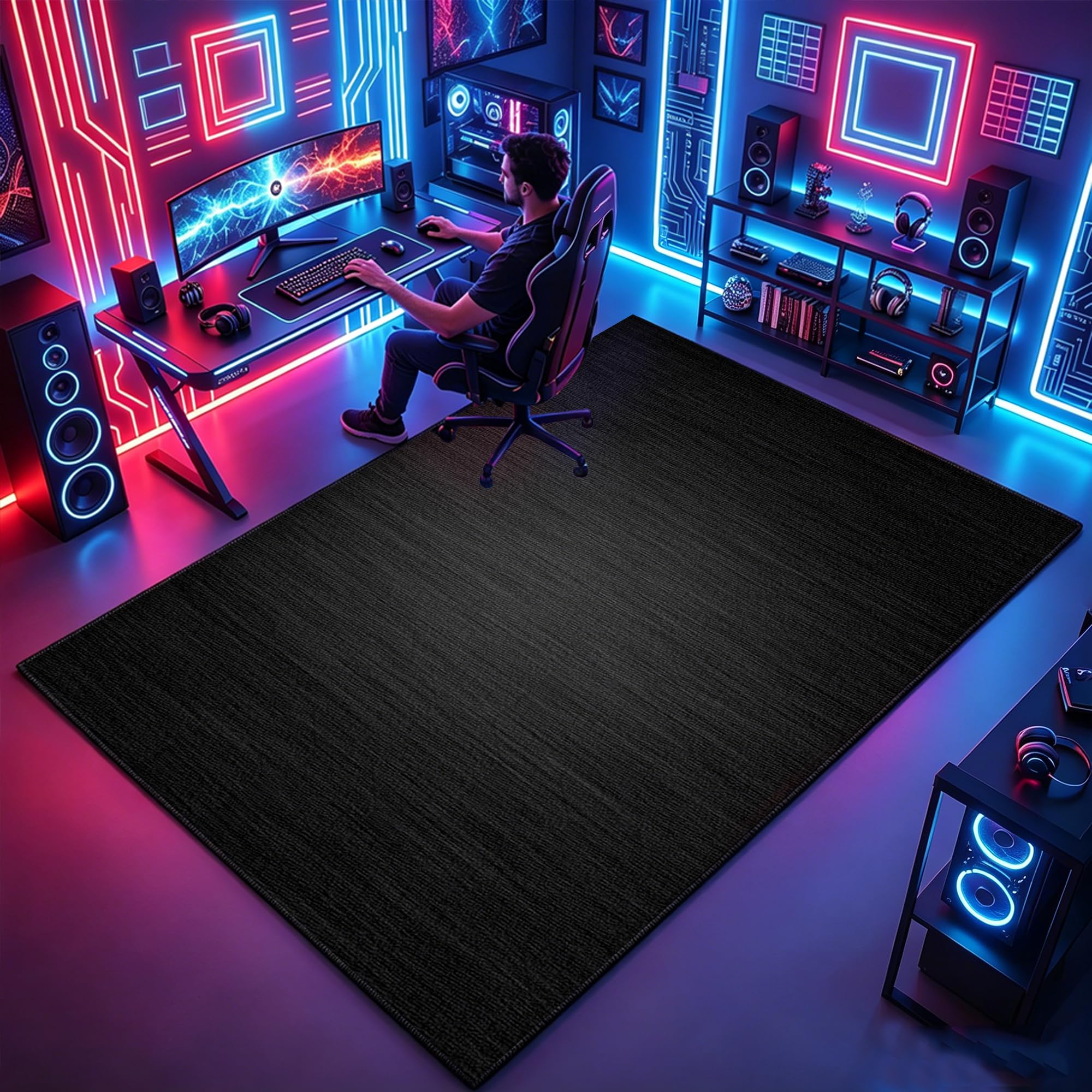 Atemrdsye Gaming Rug for Boys Bedroom 160 x 190 cm Gamer Rug, Colorful Boys Bedroom rug, Game Controller rug for Game Room Playroom Home Decor, Non Slip Carpet Decorative Floor Mat