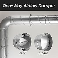 Vista 4 de Bloqueador de proyectos, conducto de amortiguador de retroceso - tapón de tiro - Prevención de reflujo - Ventilación en línea - Deflector