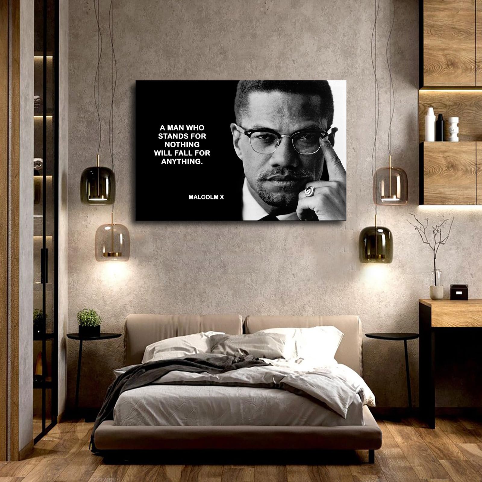 XIEJIANPPOZWE Malcolm X Indoor Poster Canvas Art