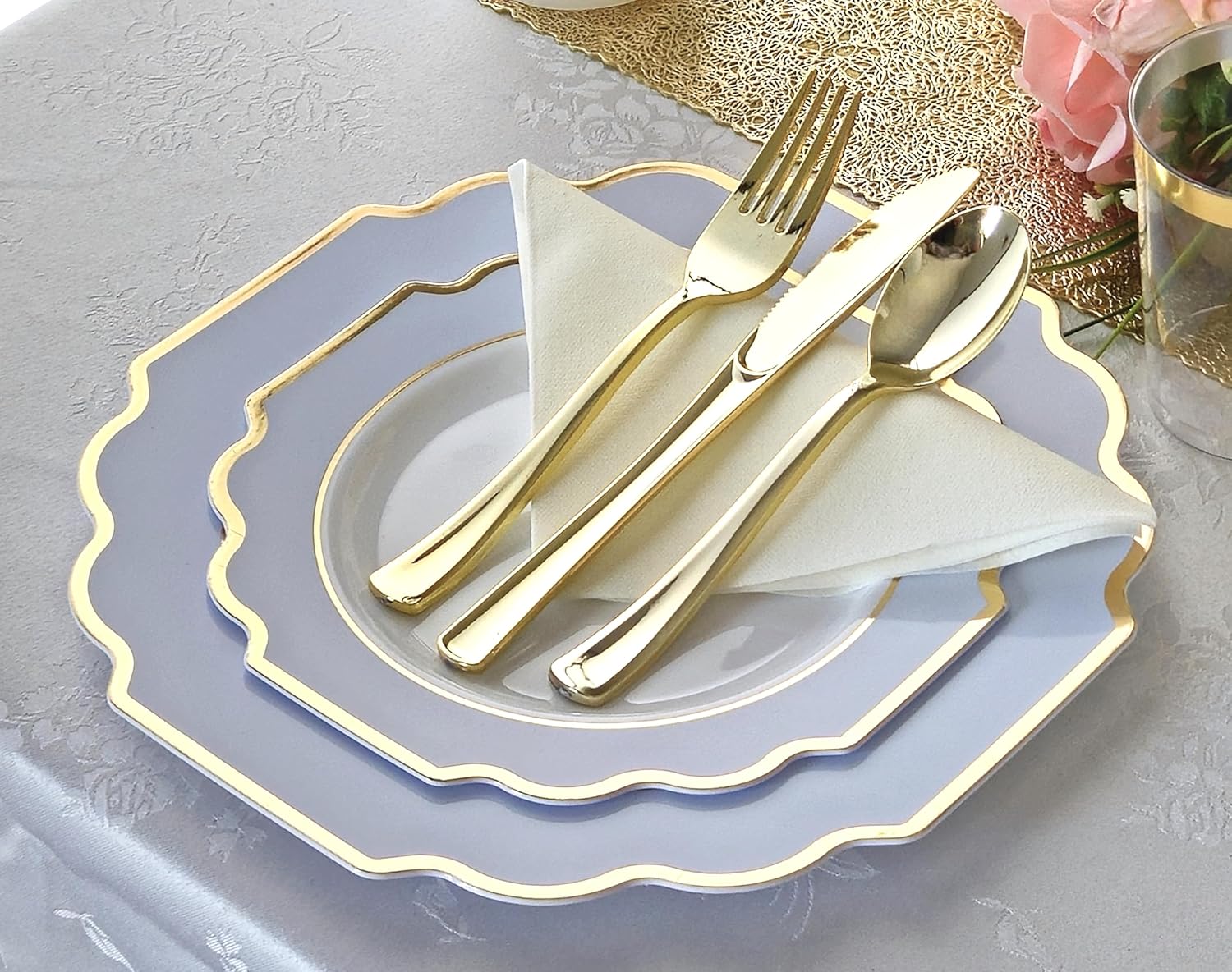 " OCCASIONS " Wedding Party Linen Feel White 13'' x 13'' Dinner Paper Napkins (240, Luncheon, Square Fold)
