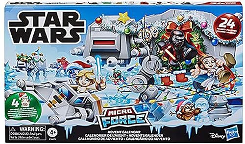 Star Wars Micro Force - Calendario de Adviento con 24 mini figuras coleccionables sorpresa y 7 años niños a partir de 4 años