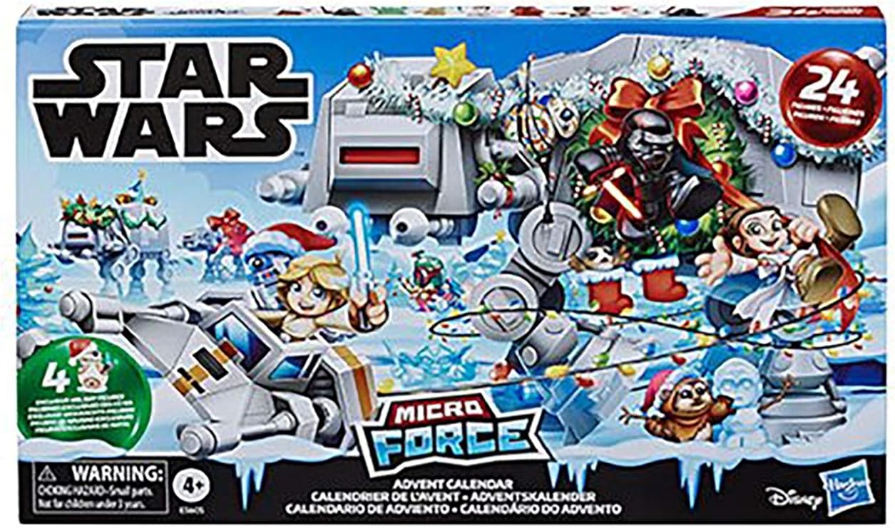 STAR WARS Micro Force Advent Calendar Holiday Display with 24 Collectible Surprise Mini Figures and 7, Kids Ages 4 and Up