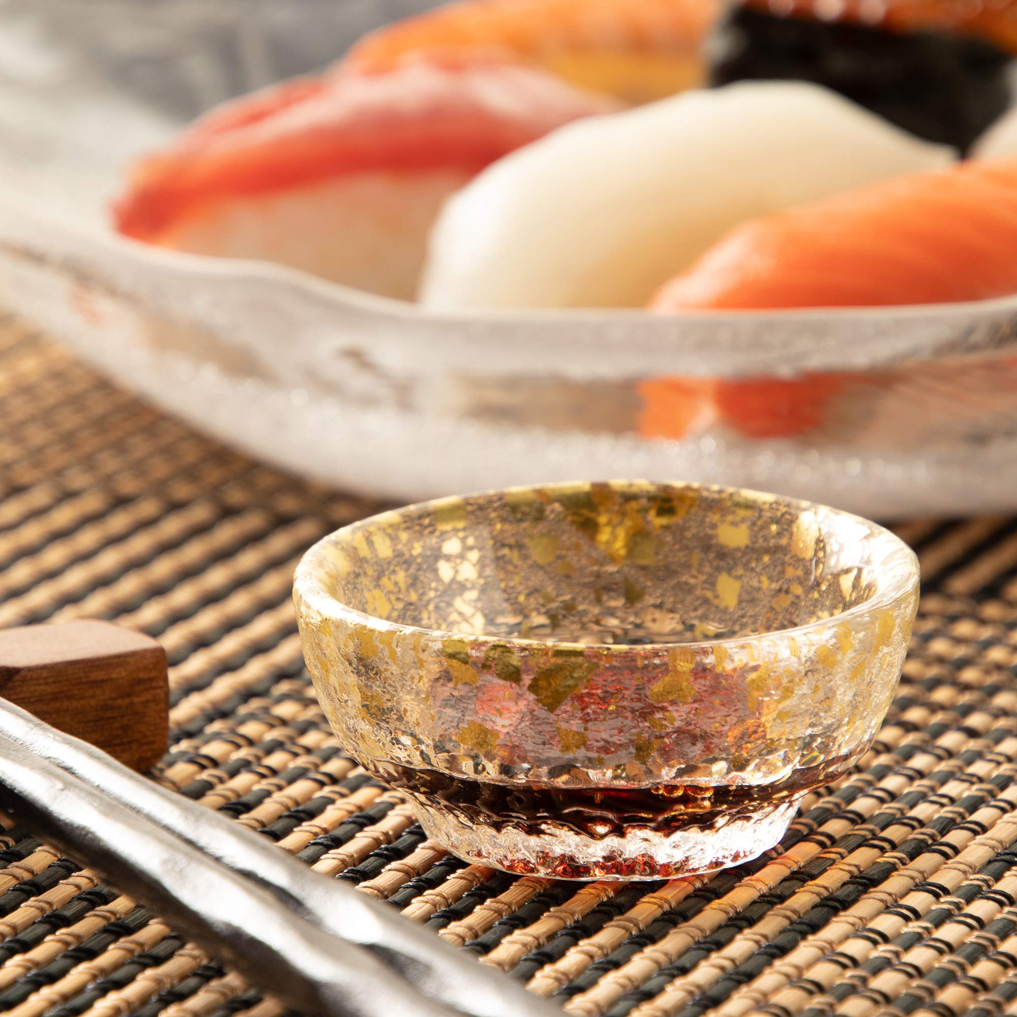 東洋佐々木ガラス 江戸硝子 金玻璃(きんはり) 2個セット（片口・小鉢 大）