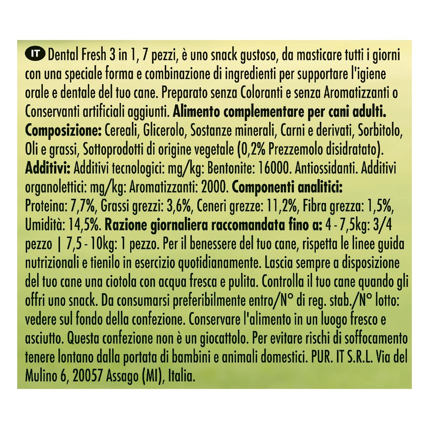 PURINA FRISKIES Dental Fresh Snack per l'Igiene Orale per Cani Adulti Stick 6 Confezioni da 110g