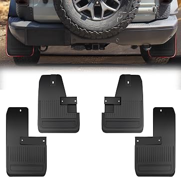 Mud Flaps Splash Guards for Ford Bronco Badlands 2021 2022 2023 External Accessories, Front and Rear Plastic Mudguards Mudflaps, 4pcs