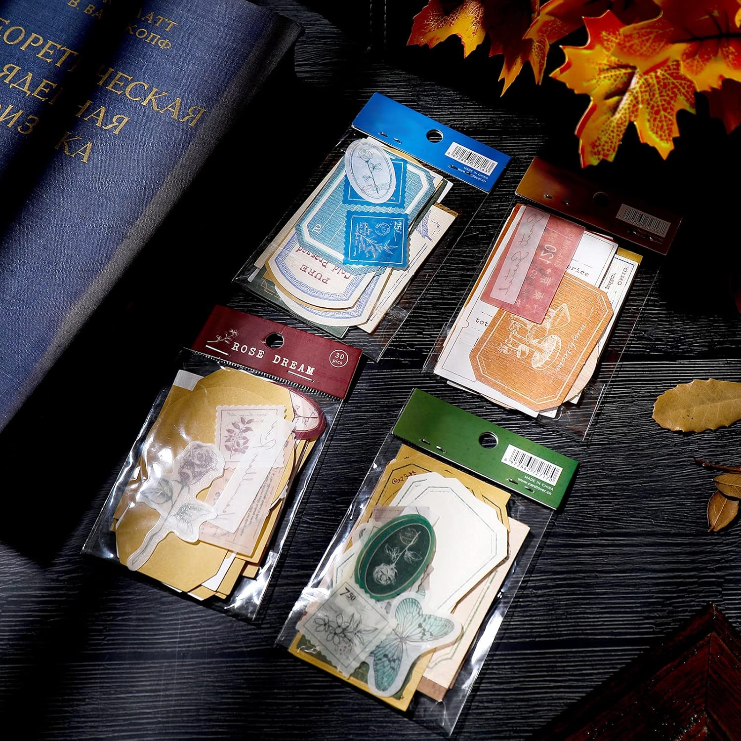 120 Piece Vintage Scrapbook Stamp Stickers Aged Antique Stickers Parchment Old Retro Paper Stickers for Personal Retro Crafts, Journaling Projects and Paper Collection Supplies (Romantic Style)