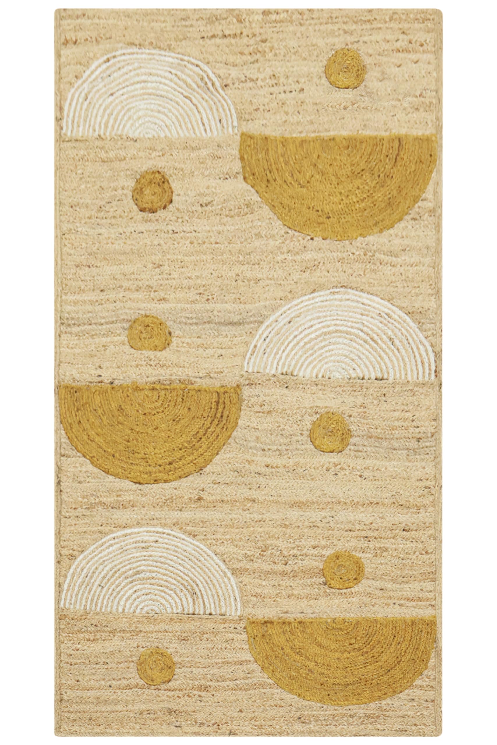 Tapis de couloir indien fait main kilim géométrique beige pour intérieur cosy