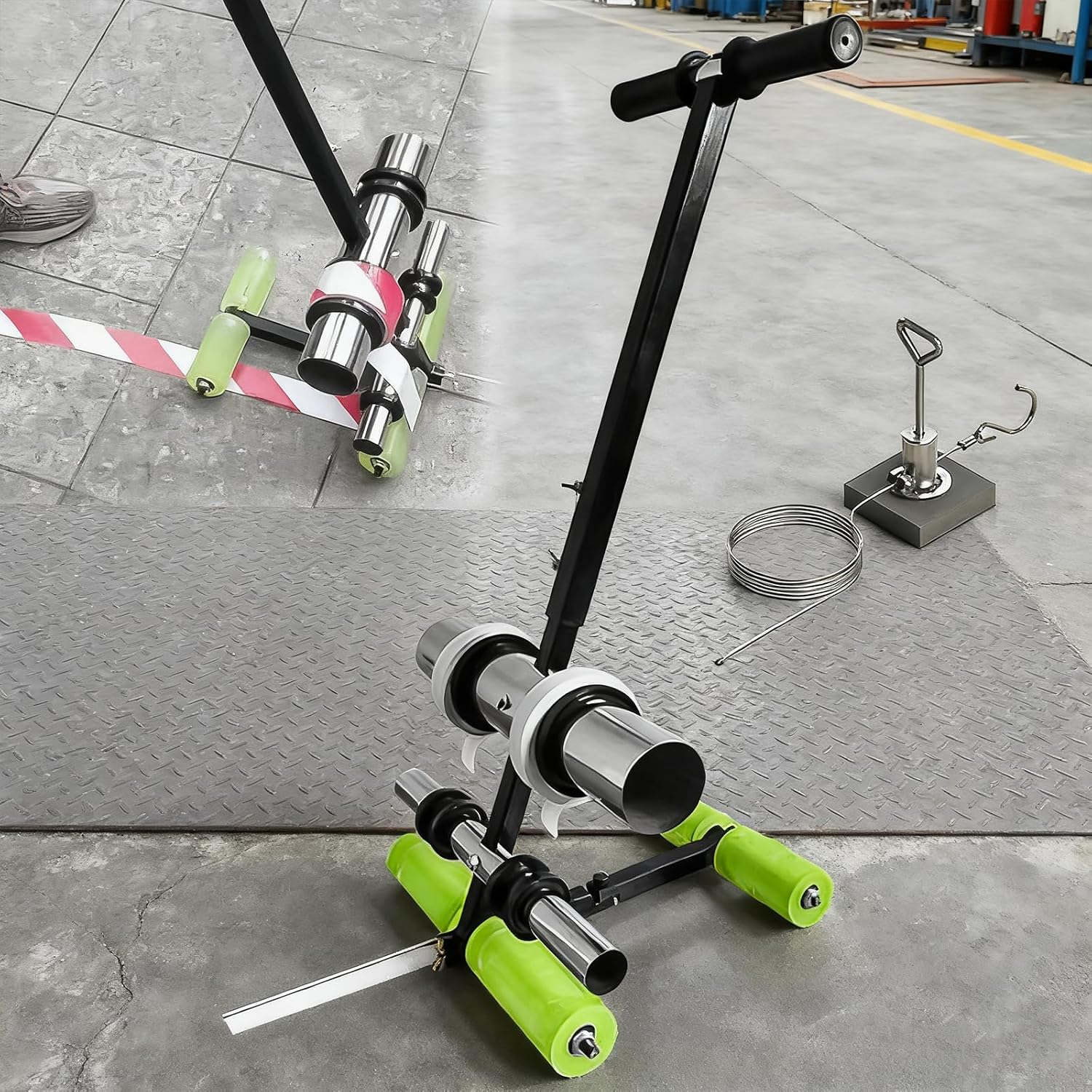 Basketball Court Line Marking Machine - Playing Field Line Striping Machines, Tape Line Marking Tool, Adjustable Width-for Driveway, Asphalt Or Concrete, Basketball Courts