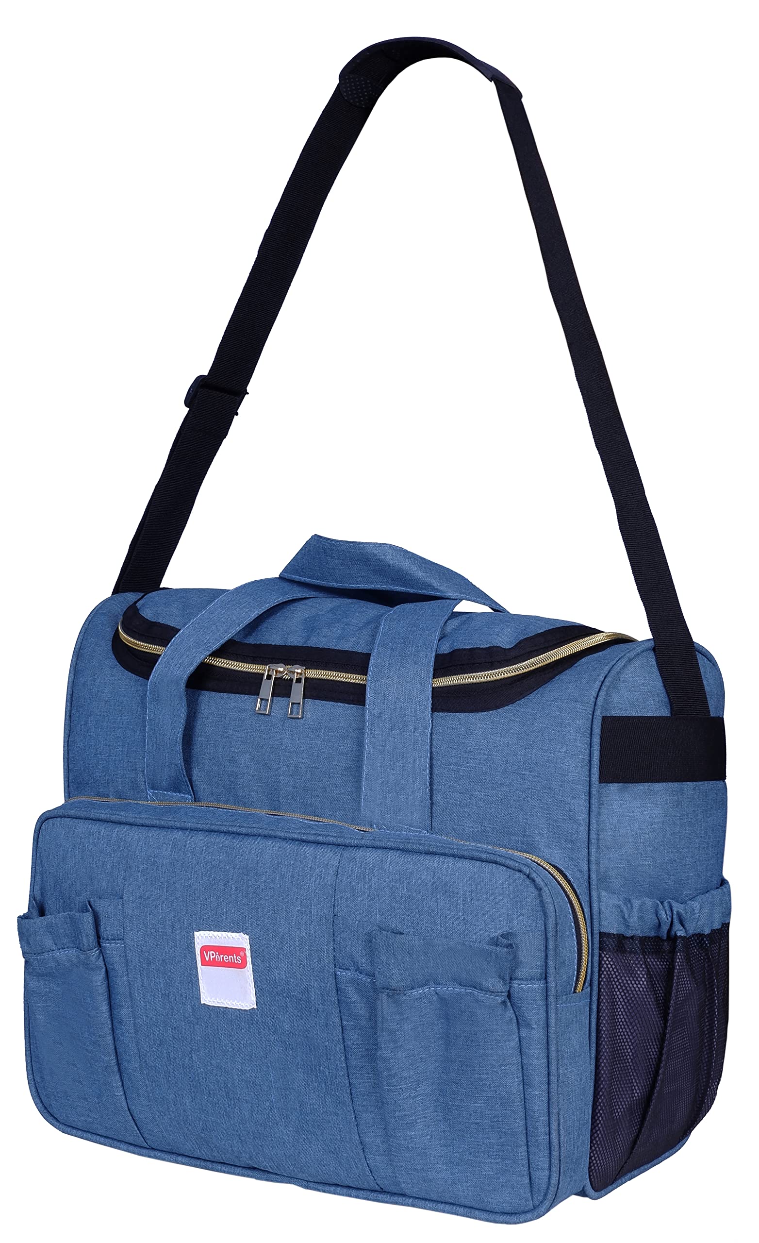 VParents Multipurpose Diaper Bag|Mother's Maternity Bag | Travel Purpose Sidebag for Mothers| Multifuntion Large Storage Tote Bag with 11 Pockets | Stylish (Blue) 110724-image-37