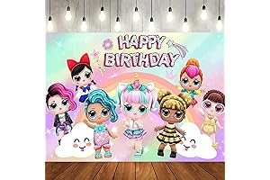 Happy Birthday Party Photo Booth Backdrop LOL Dolls Theme