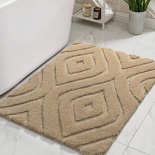 Miniatura 2 de DEXDE Alfombras de baño bohemias, antideslizantes, geométricas, de lujo, suaves, lavables, para baño, ducha, cocina, entrada, decoración moderna, 20