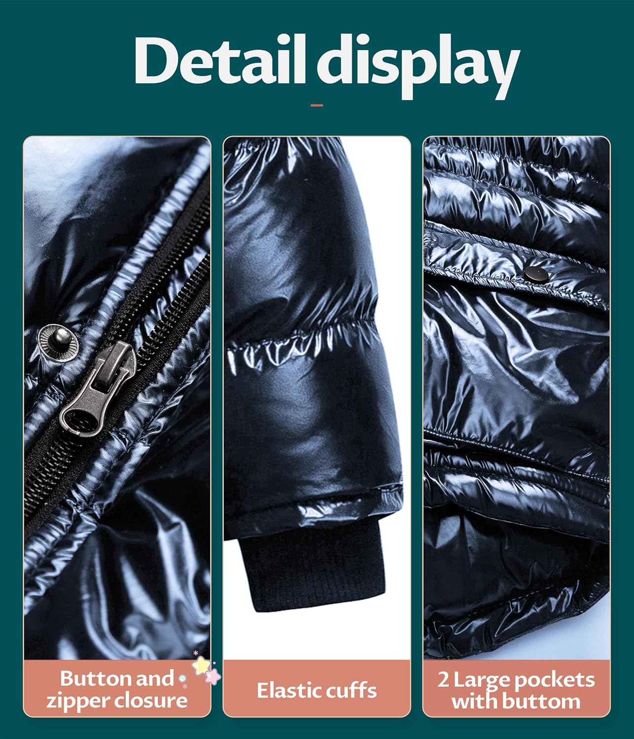 CREATMO US Boy's Winter Parka Water Resistant Hooded Puffer Fleece Lined Jackets Coats - Image 6