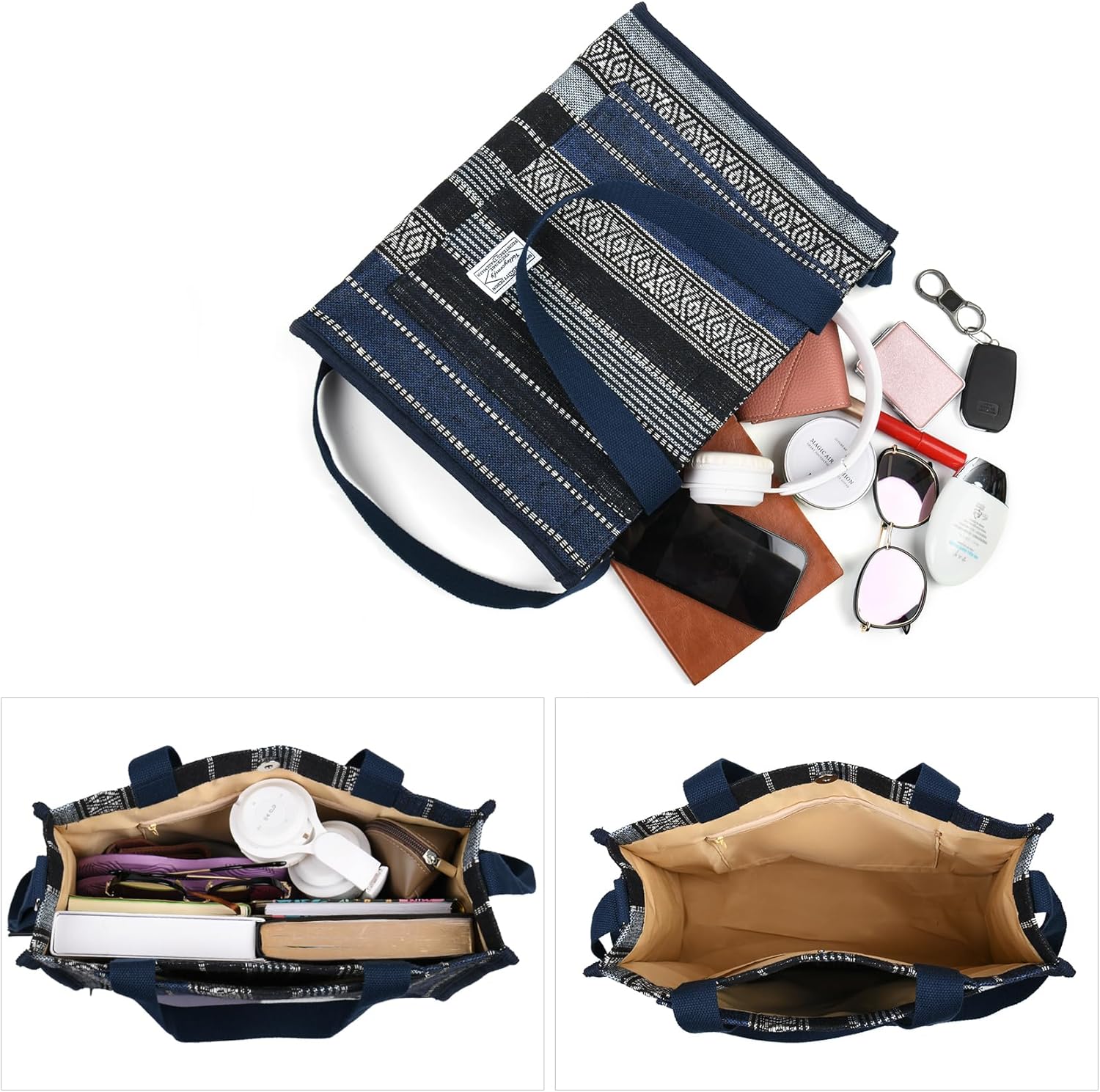 Valleycomfy Corduroy Tote Bag for Women Travel Crossbody Bag Purse Women Shoulder Bags Work Handbags Everyday Hobo Bag - Image 5