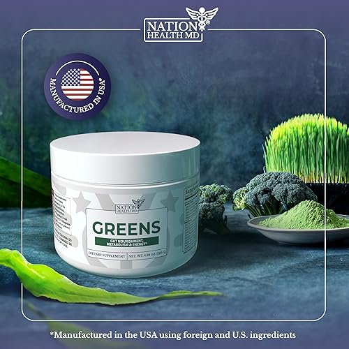 Miniatura 2 de Greens Superfood Powder - Suplemento en polvo verde con espirulina, probióticos y enzimas digestivas - 44 superalimentos, energía, apoyo metabólico