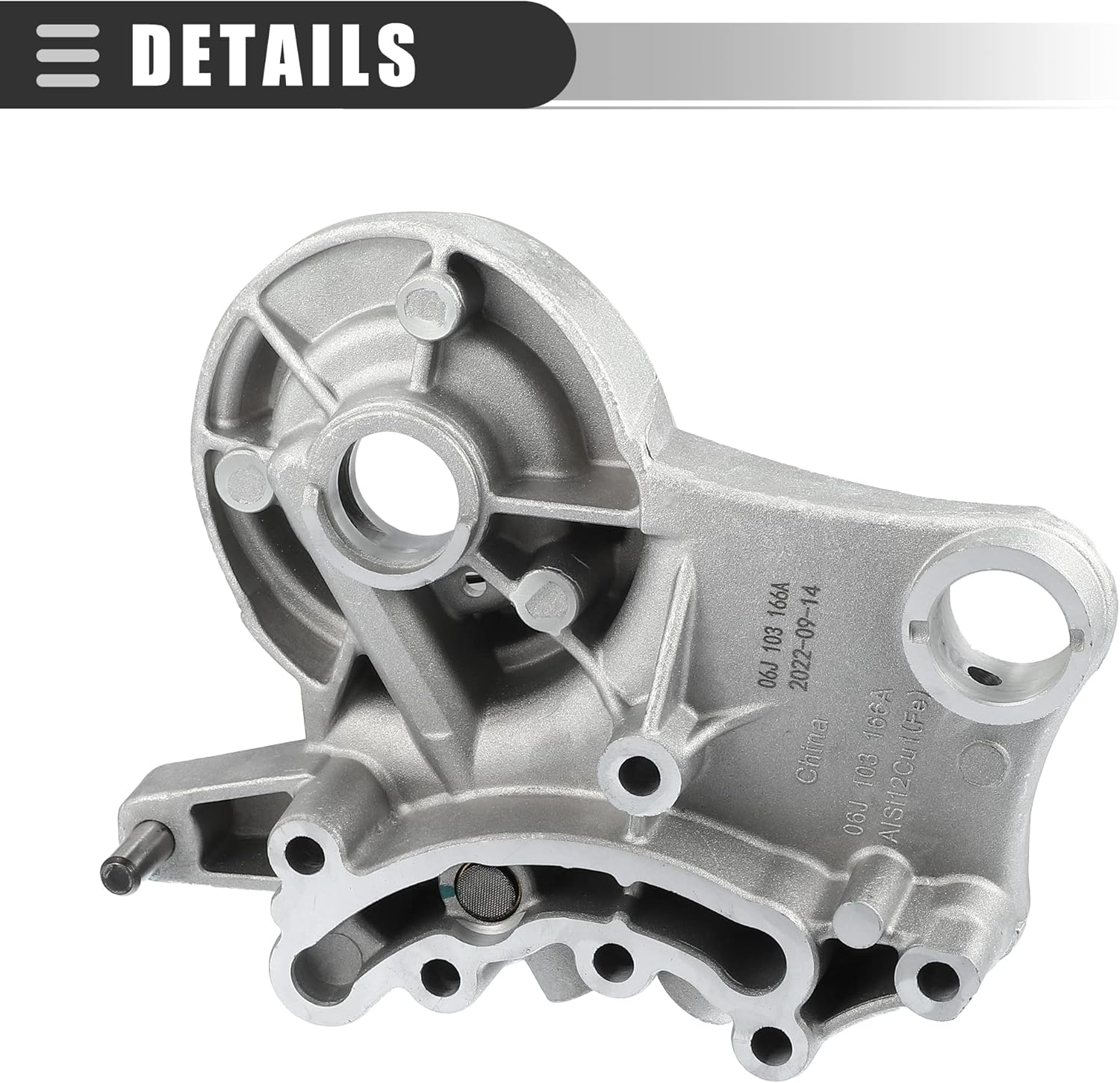 Motoforti Camshaft Bridge Bracket Bearing Cover, for Volkswagen EOS 2010-2016, Aluminum Alloy, 06H103144J, 06J103166A, Silver Tone