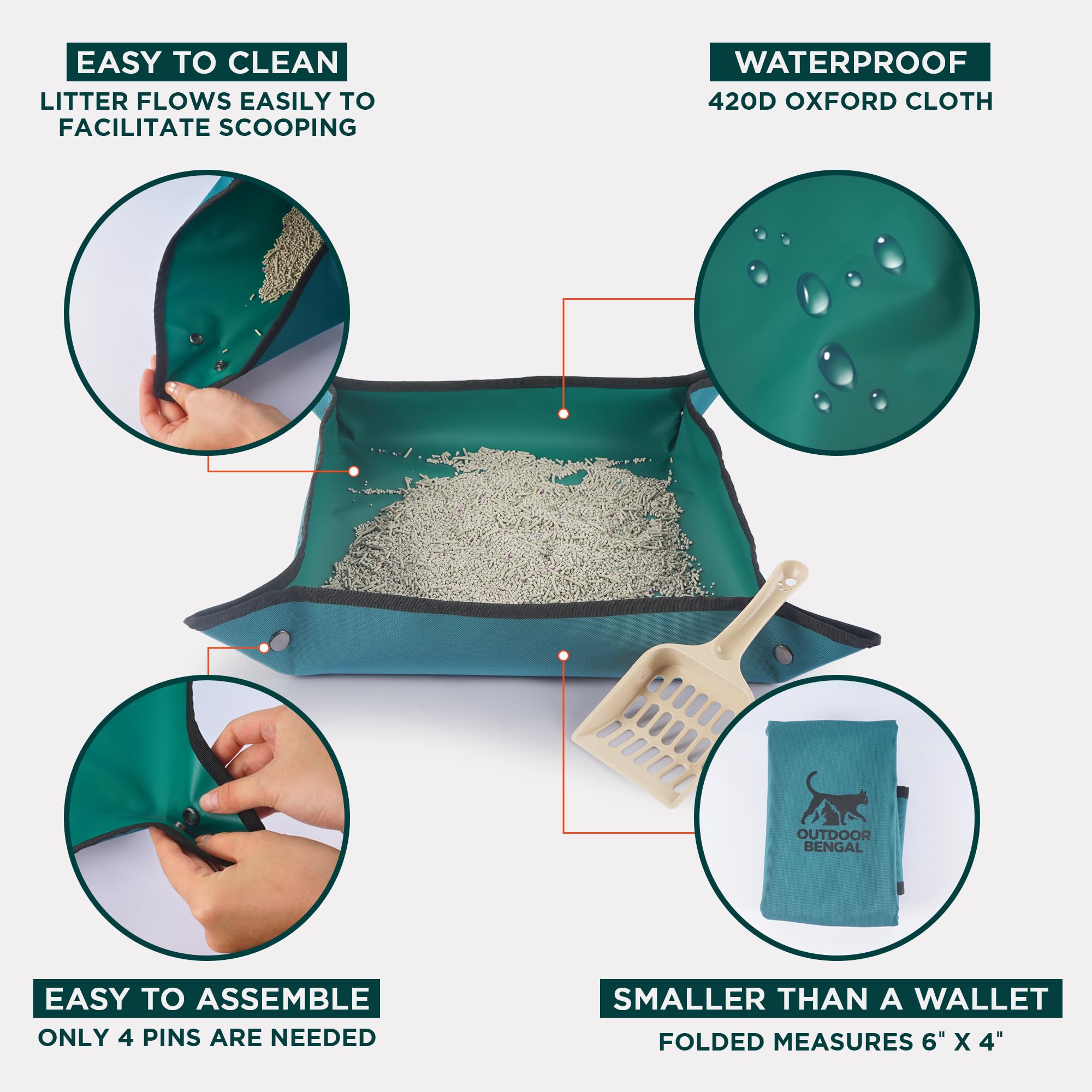 Amazon.com : OutdoorBengal Travel Litter Box for Cats (3in1 Kit)  Foldable  Litterbox + Litter Bag + Scooper (Portable Litter Box for Cat Traveling)  Collapsible Litterbox for Car Travel with Cat, Camping,