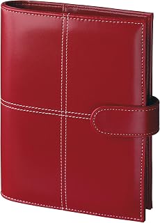 BSB Terminplaner Organizer Wochenplaner Terminkalender - 2027 - ca. A6-1 Woche = 2 Seiten - Kunststoff Fashion, kirschrot - Ringbuch mit 6-Fach Lochung, nachfüllbar - Modell Kompakt, 02-0421