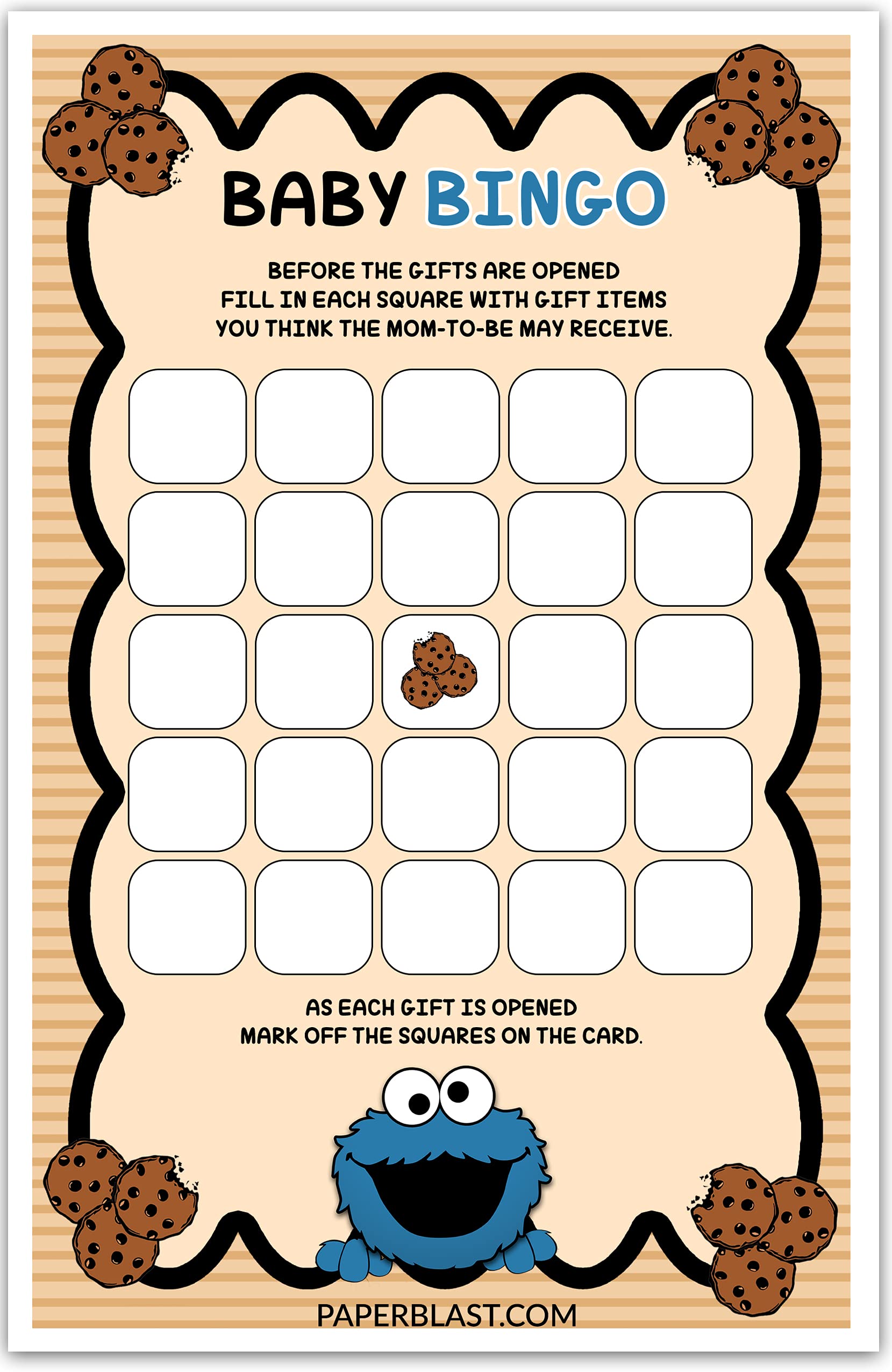 Buy Cookie Monster Baby Shower Game Baby Bingo Online at desertcartUAE