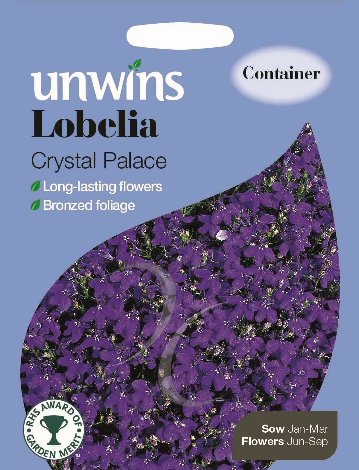 UnwinsPictorial Packet - Lobelia Crystal Palace - 1000 Seeds