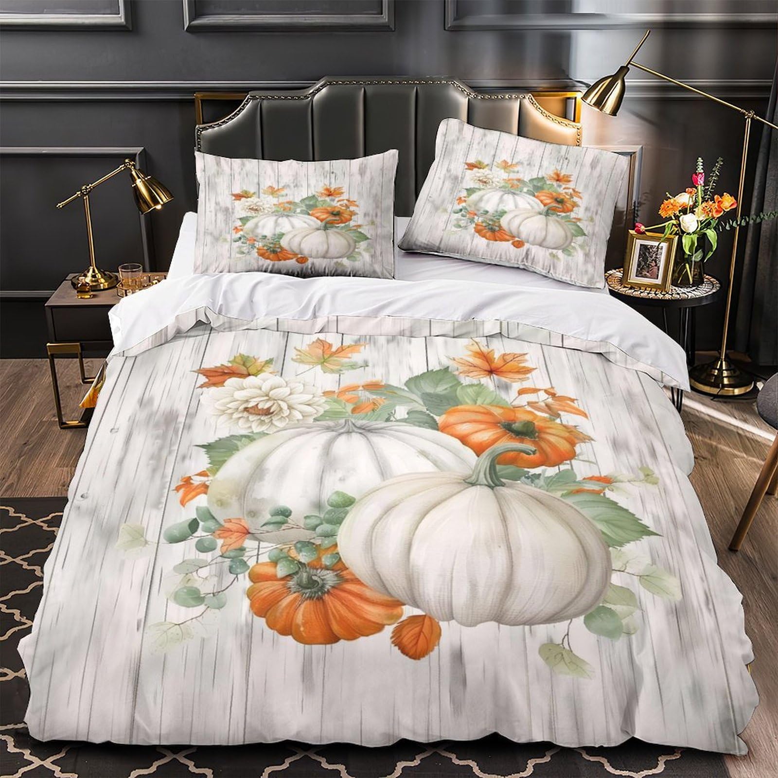 Décoration d'automne parure de lit 140x200 avec housse de couette respirante 3D