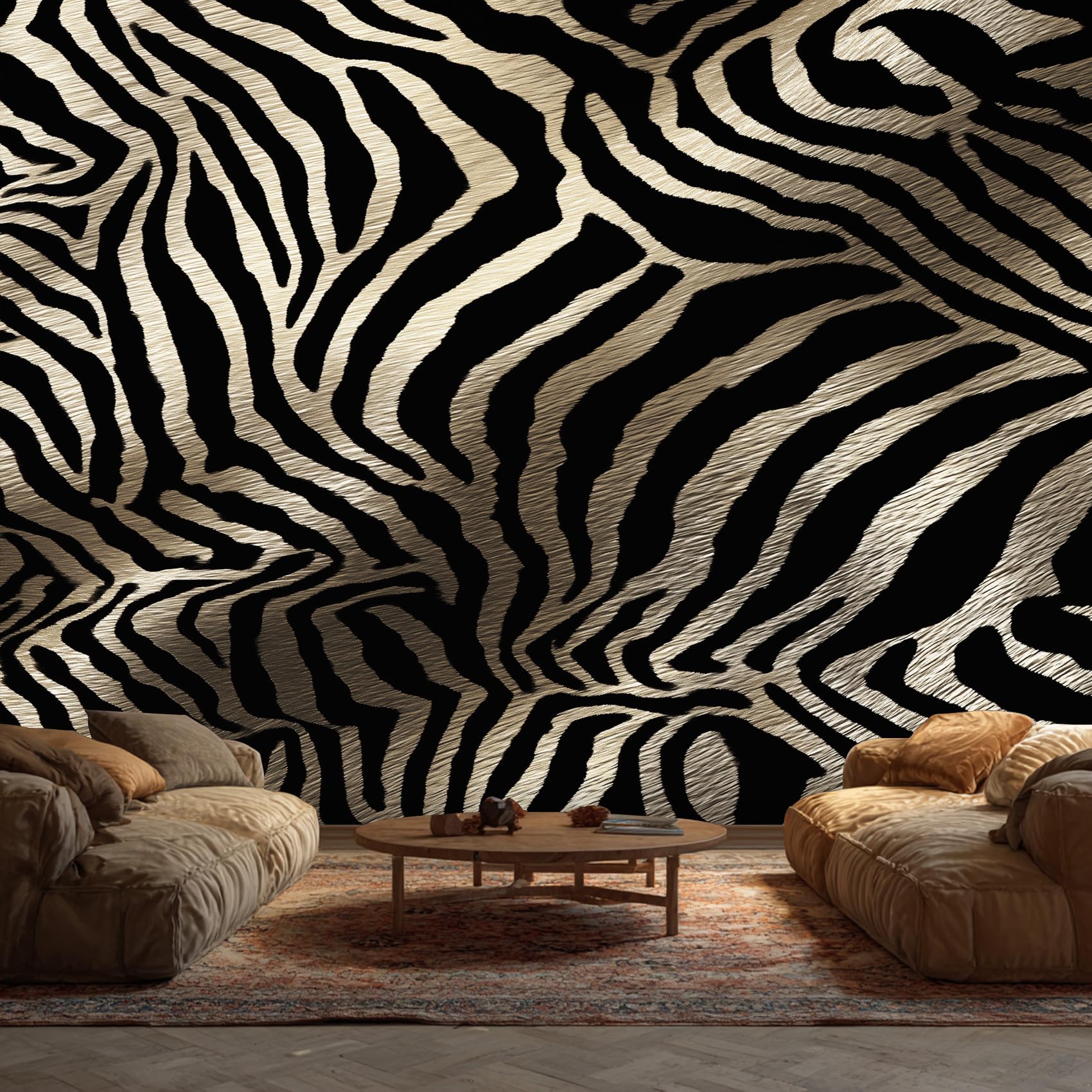 Zebra Mural Wallpaper, Farmhouse Animal Print Wallpaper for Bedroom, Living Room, TV Backdrop, Office, 3D Large Wall Mural Non-Woven Wall Paper 450 x 315 cm (WxH) IW15