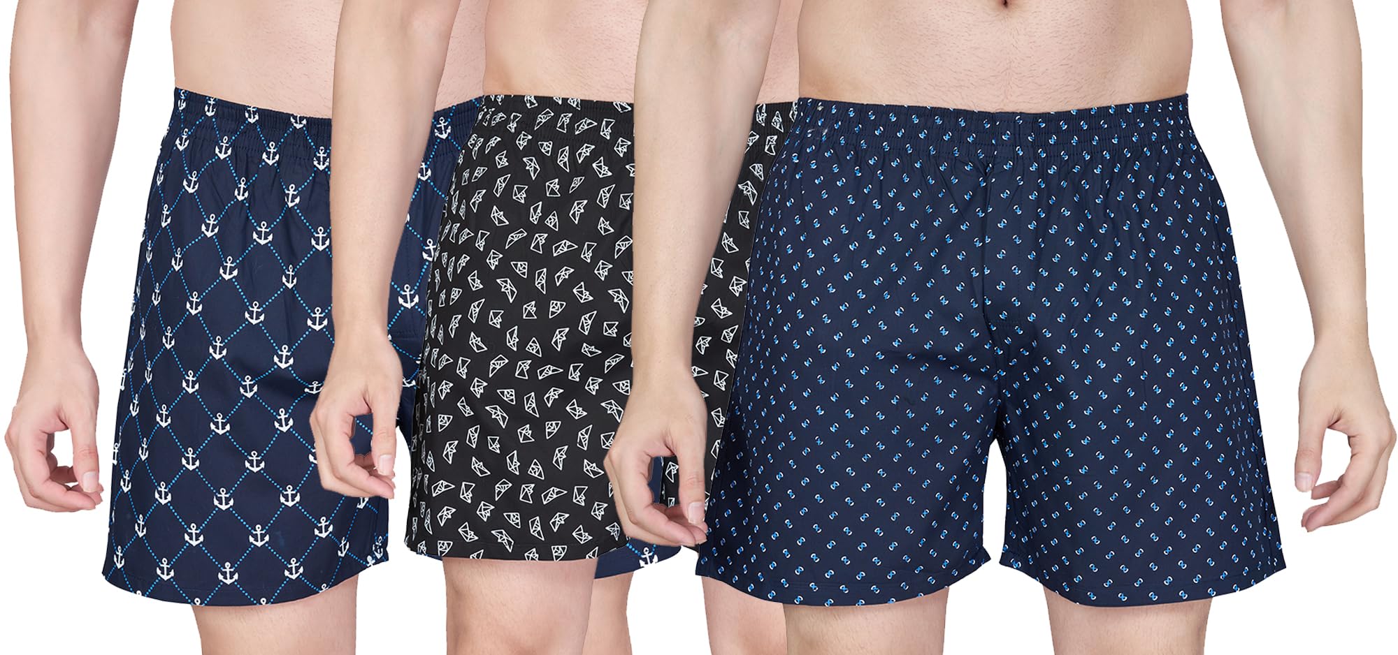 nermosa Pure Cotton Comfortable & Breathable Printed Regular Shorts/Boxer for Men, Pack of 3-picture-45