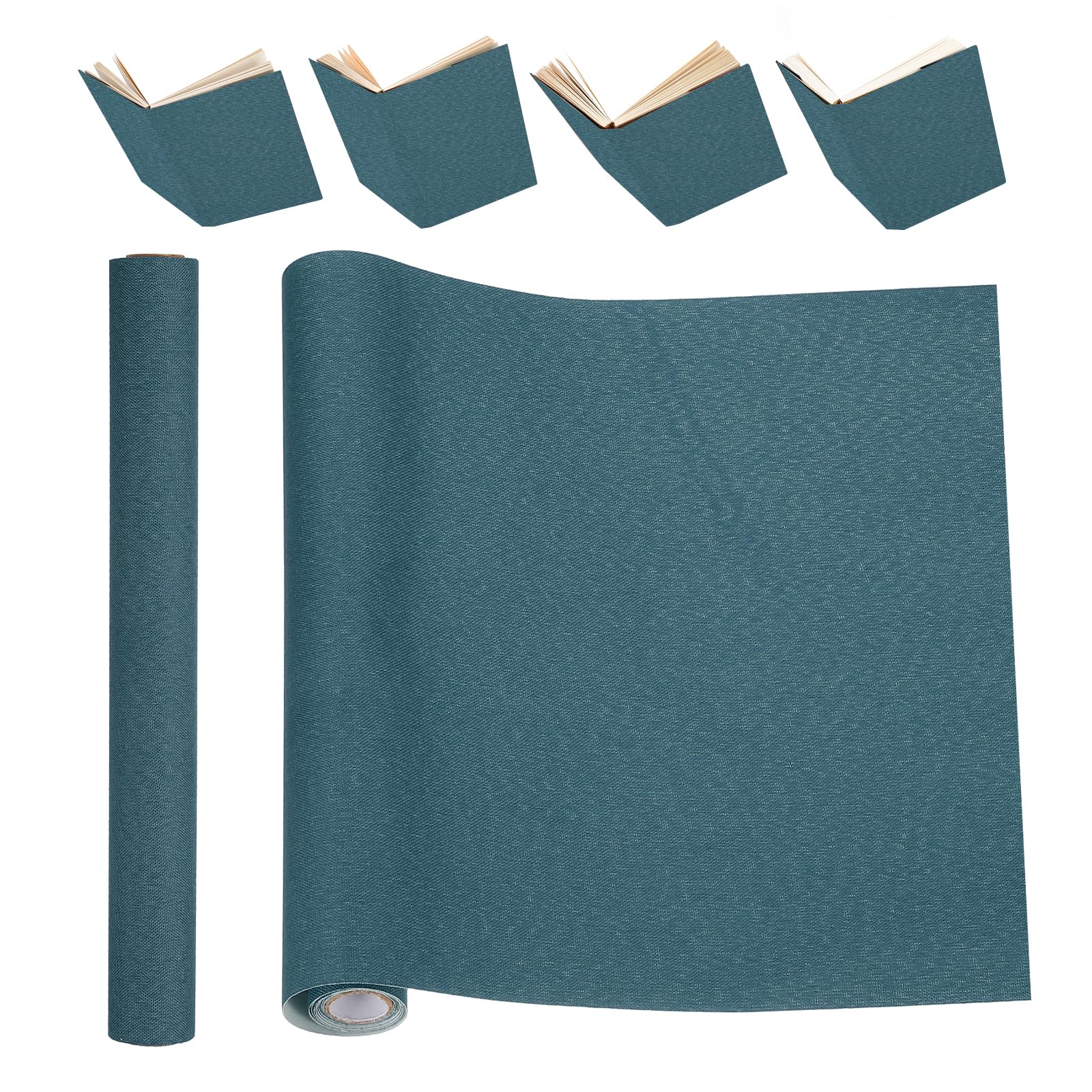 PATIKIL Book Binding Cloth, 51 x 11 Inches Book Cloth for Binding Repairing Fabric Surface Paper Backed Bookbinding Supplies, Dark Blue